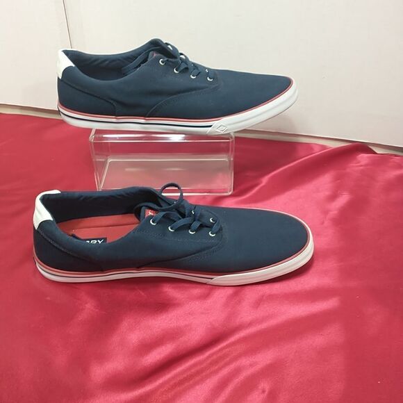 Sperry Striper Ii Men's SZ 16 Navy Sneakers . Condition is Pre-owned - Picture 1 of 9